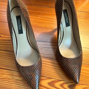 White House Black Market Brown Textured Heels